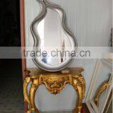 Vintage French Style Fir Wood Carving Mirror Frame, French Wooden Mirror, Wood Carving Mirror Frame thumbnail-3