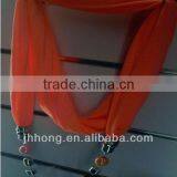 Single Jersey Scarf With Alloy Beads Pendants for Girls/cloth Decorations