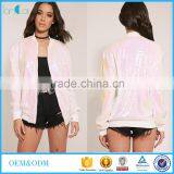 2015 Winter Custom Clothing white sequin bomber jacket LC80421-S