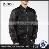 MGOO Manufacturer Custom Designs Mens Jackets Basic Plain Black Bomber Jackets 100 Cotton Long Sleeves Pockets thumbnail-1