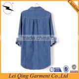 Fashion Blue Long Plus Size Shirts Women Denim Clothing Manufacturers Denim Women Shirts thumbnail-3