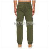 Custom Slim Straight Invisible Pockets Mens Cargo Pants In Green thumbnail-2
