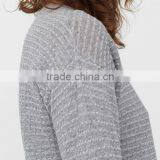 Womens Open Front Wool Custom Button up Cardigan Bamboo Sweater With Wholesale Price thumbnail-4
