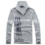 Long Sleeve Print Fancy Cotton Polo Shirts thumbnail-1