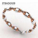 Мужской браслет из нержавеющей стали с золотой и серебряной цепью thumbnail-2