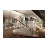 Transparent Staircase Glass Panels / Optic White Glass , 10mm Thickness