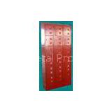 Changing Room Red Steel Storage Lockers Six Tier Steel Wardrobe With Single Door