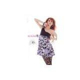 JJfashion Shoulder Butterfly Flower Cotton Dress-8A thumbnail-1