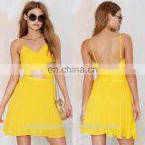 latest fashion new model girl dress chiffon sexy short spaghetti strap cocktail dress crossover dress