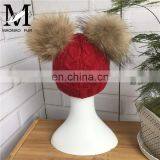 Kids Knitted Hats With Double Fur Balls Baby Cute Winter Warm Beanies Hats Baby Knitted Hat thumbnail-6