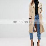 High Quality Womens Double-breasted Coat Long Belt Dust Coat Fitted Woman Trench Coat S/M/L/XL thumbnail-1