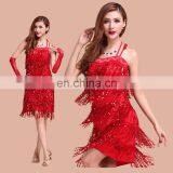 BestDance Dance Dress Latin Tassel Sequin Fringe Flapper Dress Ballroom Latin Dance Dress thumbnail-2