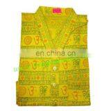 Full Sleeve Long Yoga Kurta in Cotton, Size : Chest 109 x Height 103 x Sleeve 57 Centimeters. thumbnail-5