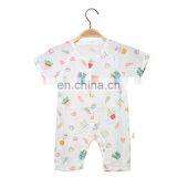 Two Layers High Density Muslin Cotton Baby Romper Clothing for Newborn Infant With Button Summer thumbnail-5