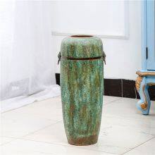 Air Bubble Glaze Modern Simple Fashion Green Large Ceramic Vase With Ring For Office Decor thumbnail-4