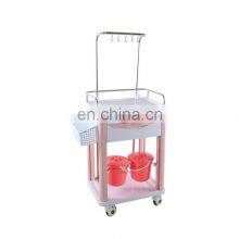 High Quality ABS and 304 Steel Material IV Trolley With Two Dirt Buckets for Patient First Aid thumbnail-1