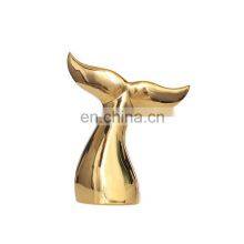 Ceramic Artwork of Golden Whale Tail Ornaments thumbnail-5