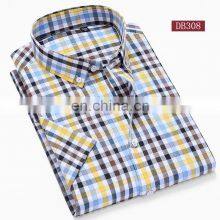 Classic Simple Men's Casual Cotton Plaid Shirt Boys Fashion Brand Wild Check Short Sleeve Shirt Plus Size Clothes thumbnail-5