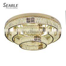 Modern Design Residential Decoration Dining Room Living Room Gold Crystal LED Ceiling Lamp