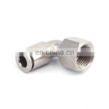 SNS JPLF series pneumatic female threaded elbow nickel plated brass quick connect pipe fittings air hose tube connector