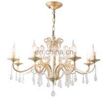 European Style Simple Retro Iron Wedding Hall Ceiling Crystal Warm Light Chandelier Dining Room Light Living Room Light Wedding thumbnail-1