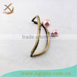 ChInese Manufacturer Antique Brass DIY Sewing Coin Purse Frames Pink Beads Kiss Clasp thumbnail-2