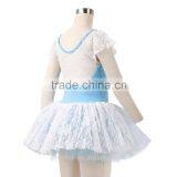 Child Short Sleeve Wedding Lace Tutu Dress thumbnail-3