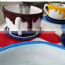 Indoor and Outdoor Adult and Kids Game Funfair Rides Amusement Fairground Rotating Coffee Cup for Sale thumbnail-5