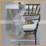 C147B Fancy White Wedding Organza Chair Sash Brooch thumbnail-1
