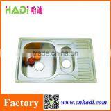 Double Bowl Kitchen Stainless Steel Sinks With Drain BoardHD7850 thumbnail-1