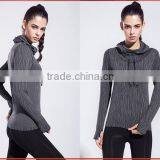 Wholesale Women Gym Sports Ink Long Sleeve Hoodie Hooded Sweatshirt thumbnail-4