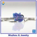 2015 New Arrived Synthetic S925 Sterling Silver Chain Light Blue Opal Hamsa Pendant Opal Jewelry thumbnail-1