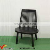 Vintage Wood Oval Seat Black French Chair With Backrest