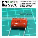 High Voltage 222J 2KV Polypropylene Film Capacitor