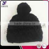 100% Acrylic Black Crocheted Knitted Beanie Cap Hats China Manufacturer thumbnail-1