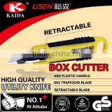 Plastic rubber grip handle Auto Retractable Safety Box Cutter