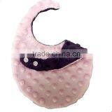 OEM Service Lt Pinky Purple Minky Dot Super Soft Circular Baby Girl Bib thumbnail-2