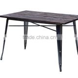 metal dinning table with timber cushion