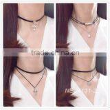 2016 Fashion Black Velvet Layer Chain Stretch Tattoo Choker Necklace Gold Layered Chain Necklace Quality Choice thumbnail-1
