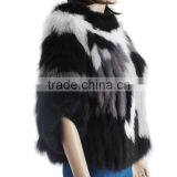 Fashion Knitted Fur Coat/real Fox Fur Coat Women/quality Rex Rabbit Fox Fur Knitted Coat KZ150094 thumbnail-5