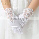 Age 4-Age14 Girls Satin Confirmation Wedding Communion Flower Girl Gloves thumbnail-1