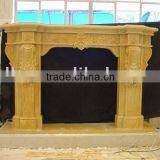 Yellow Travertine Fireplace thumbnail-1