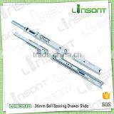 Hot Selling 36mm 3 Steps Ball Bearing Telescopic Slide Hardwares Drawer Slide