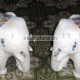 Marble Inlay Elephant Home Decorations