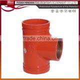 the Pipe Accessories Cast Iron Tee Pipe Red Color Used in Pipelinking System