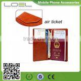 Hot selling leather cover of travel passport holder with luggage tag