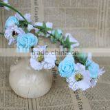 Round Flower White Color Faux Silk Wedding Head Fabric Wreath Wedding thumbnail-1