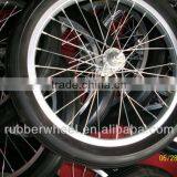 16 x 2.125 Steel and Aluminum Spoke Rim Bicycle Tyre thumbnail-1