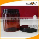 8oz 250g Amber PET Single Wall Jar With Black Smooth Lid With Pressure Sensitive Liner thumbnail-5