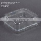 Square Clear Hinged Clamshell Type Plastic StayLock Medium Food Container for Salad, Muffins, Cake, Pastry and Fruit Packaging thumbnail-5